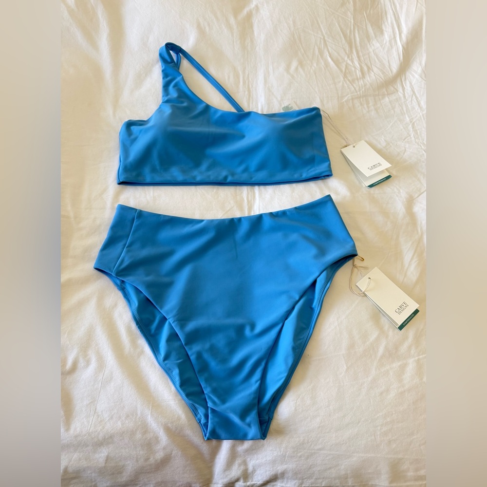Carve Designs Blue One-Shoulder Bikini Set